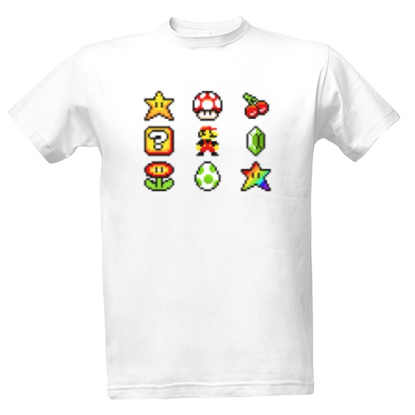 Tričko s potiskem SUPER MARIO - Pixel art